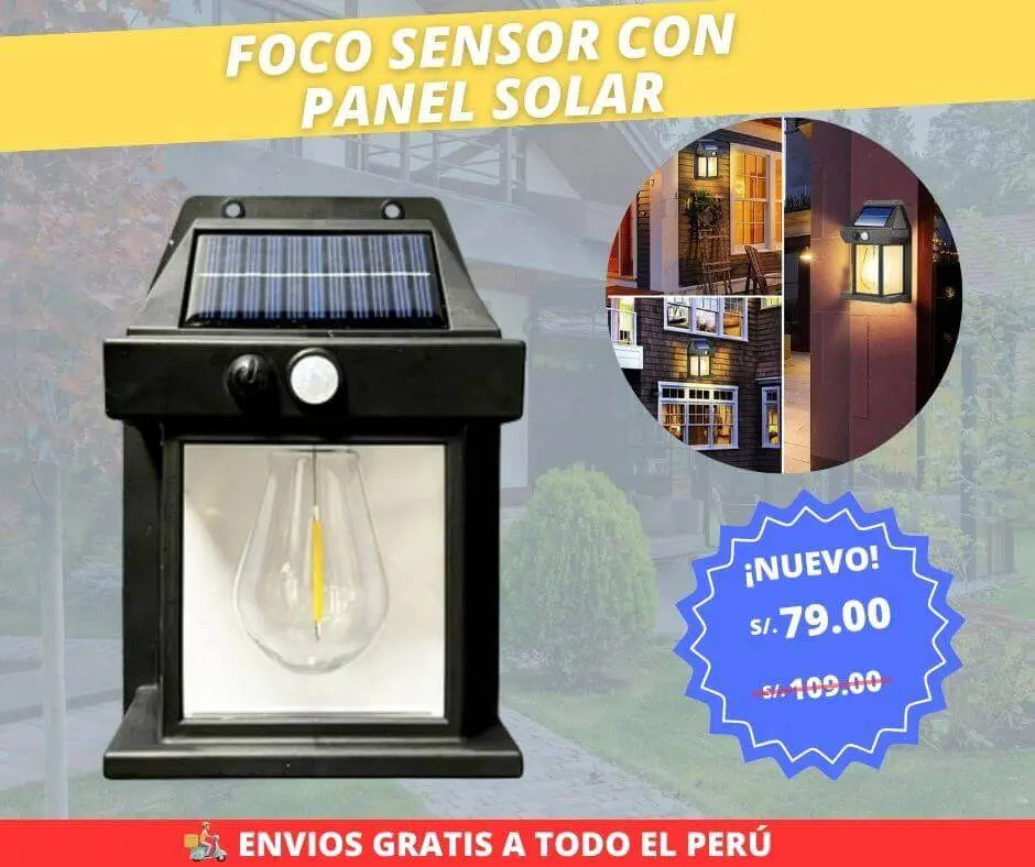 FOCO SENSOR CON PANEL SOLAR