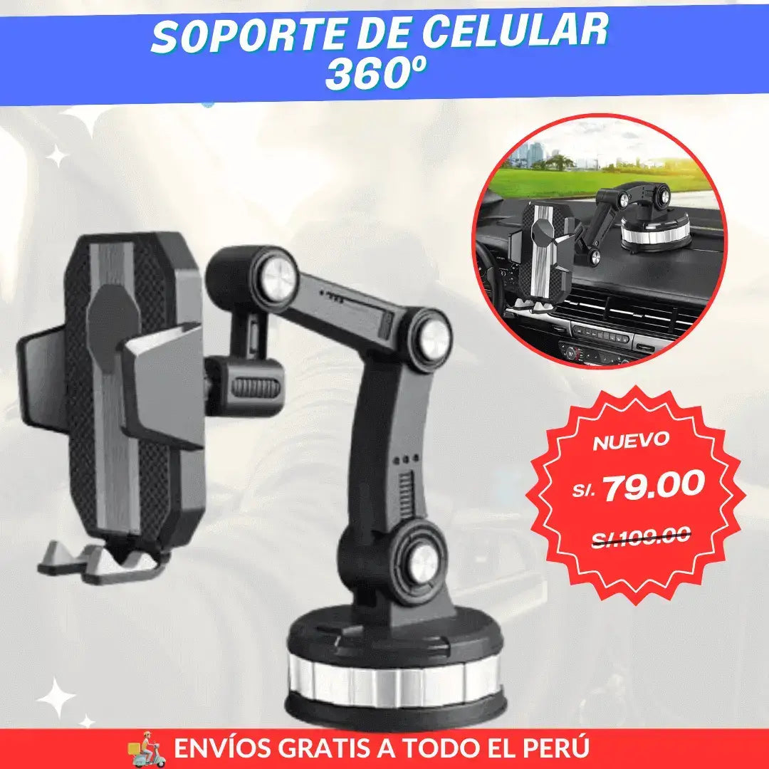 SOPORTE DE CELULAR 360º PARA AUTO