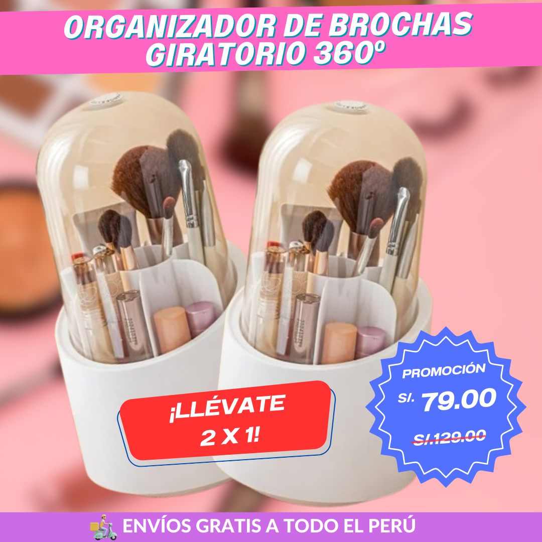 ORGANIZADOR GIRATORIO 360º PARA BROCHAS DE MAQUILLAJE