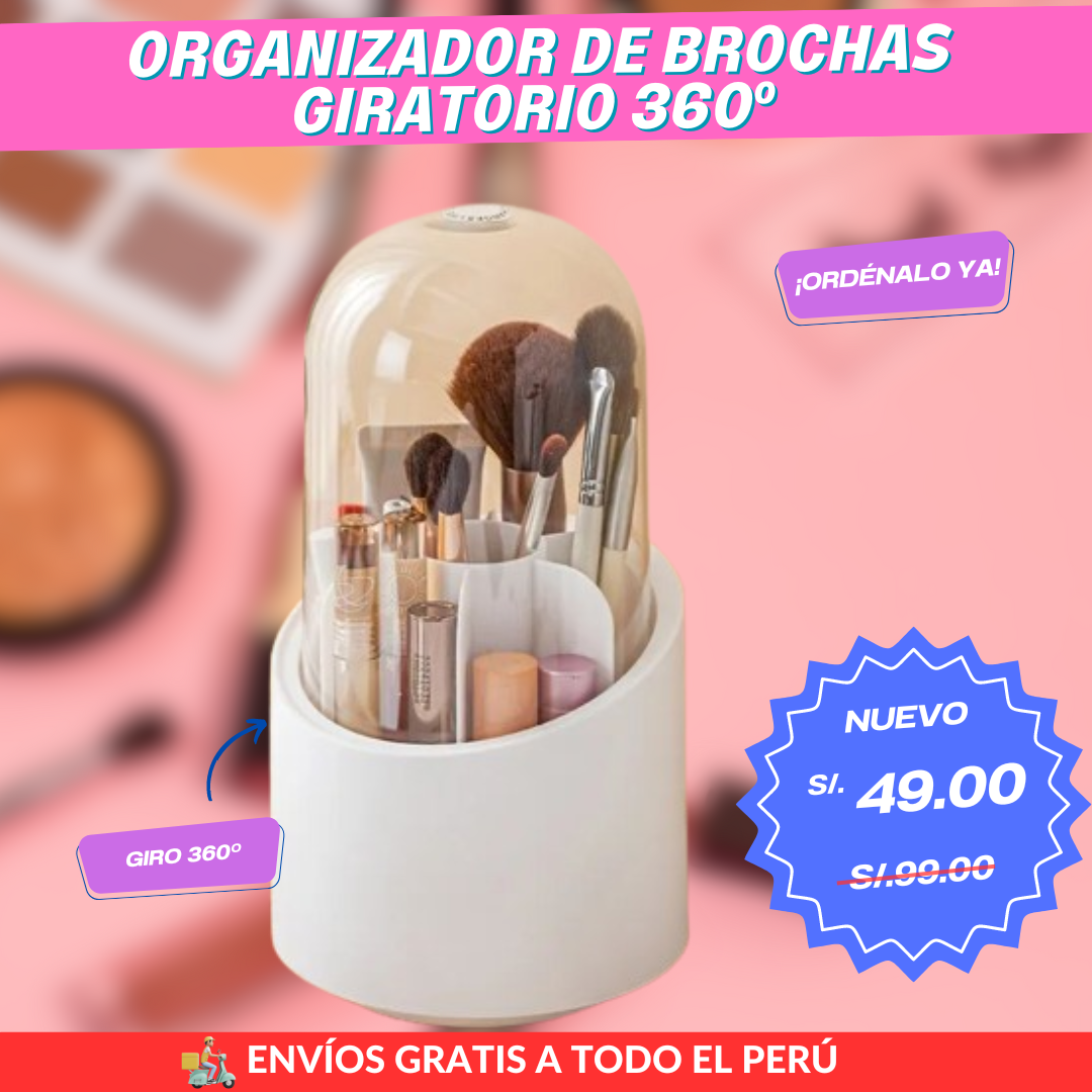 ORGANIZADOR GIRATORIO 360º PARA BROCHAS DE MAQUILLAJE